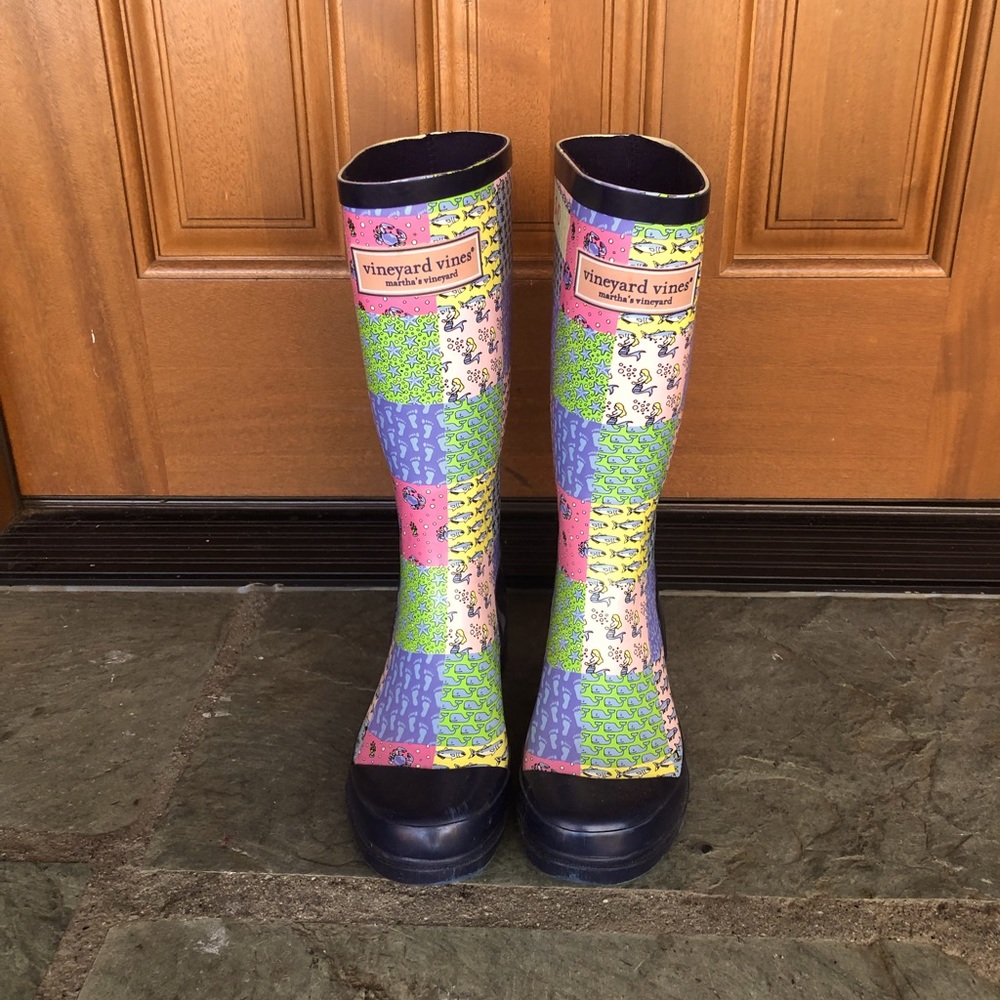 Vineyard Vines Madras Patchwork Rain Boots